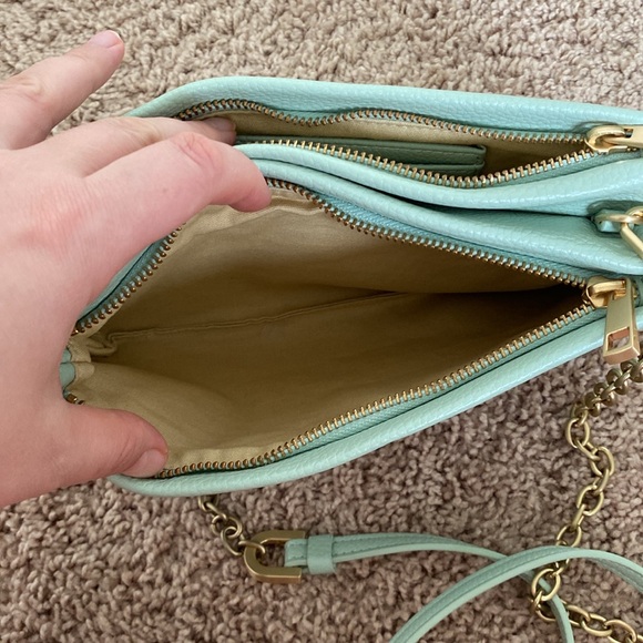 Ann Taylor Mint Green Chain Strap Accent Purse Crossbody  Bag - Picture 8 of 13